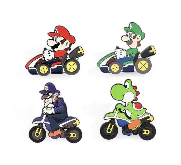 4 Piece Game Super Mario Metal Pin Badge Lapel Brooch Enamel Pin Backpack - SOScollectible