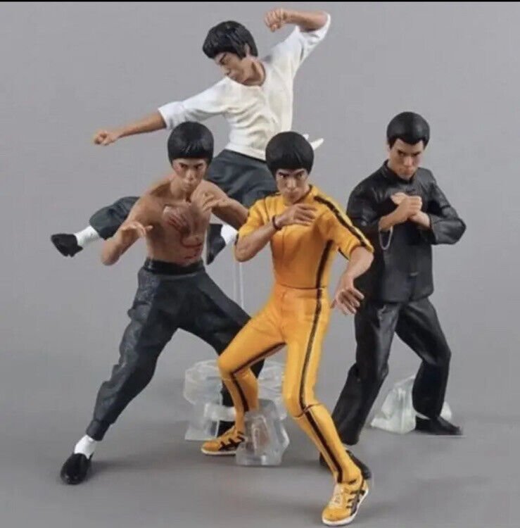 4pcs/set King of Kung Fu Bruce Lee Mini Action Figure Model Toy Xmas Gift 🇬🇧 2 - SOScollectible