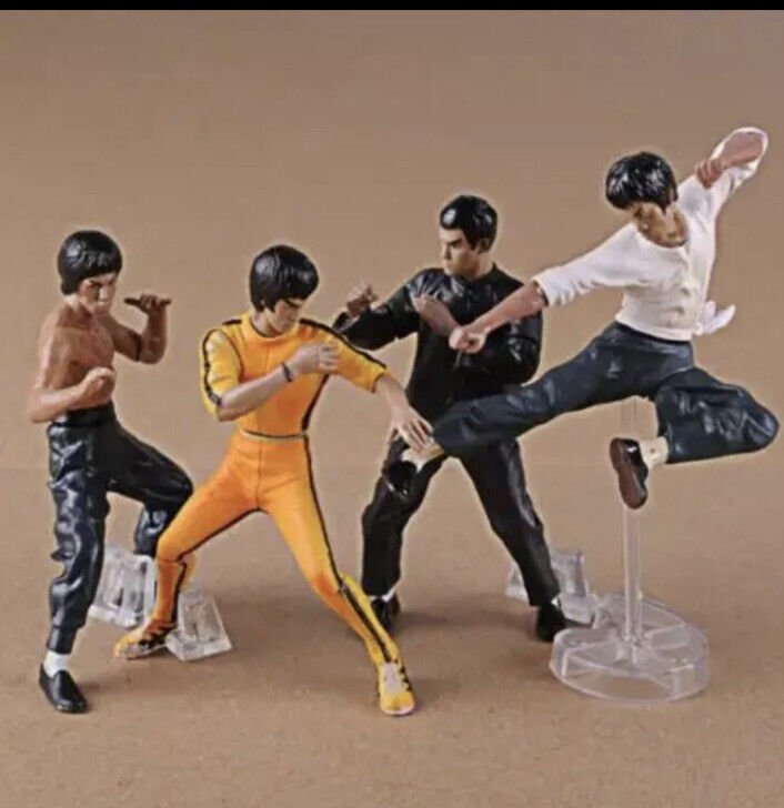 4pcs/set King of Kung Fu Bruce Lee Mini Action Figure Model Toy Xmas Gift 🇬🇧 2 - SOScollectible