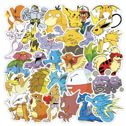 50 POKÉMON STICKERS BRAND NEW UK SELLER PIKACHU CHARIZARD BULBASAUR SQUIRTLE - SOScollectible