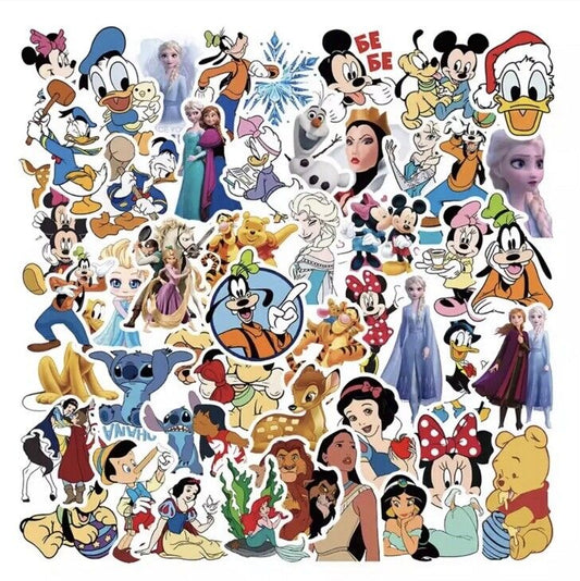 50pcs Disney Mix Cartoon Cute Goofy Micky Princess Stickers Vinyl Laptop Set 1 - SOScollectible