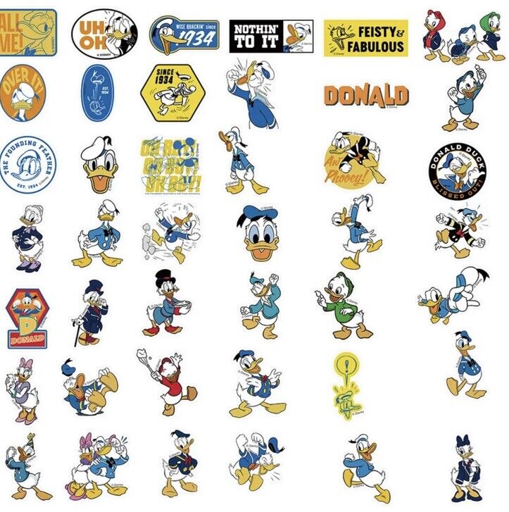 50pcs Donald Duck Daisy Duck Cartoon Waterproof Stickers Car Graffiti Decals - SOScollectible