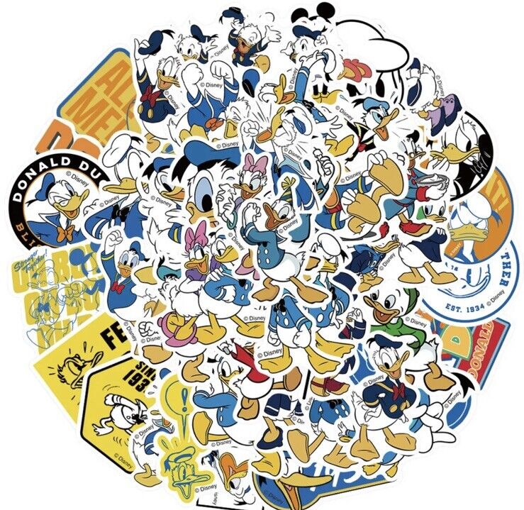 50pcs Donald Duck Daisy Duck Cartoon Waterproof Stickers Car Graffiti Decals - SOScollectible