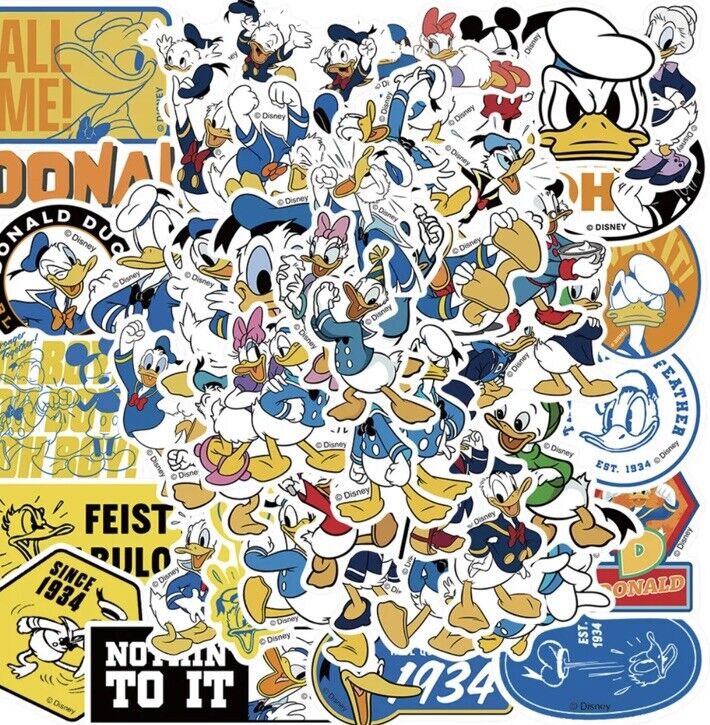 50pcs Donald Duck Daisy Duck Cartoon Waterproof Stickers Car Graffiti Decals - SOScollectible