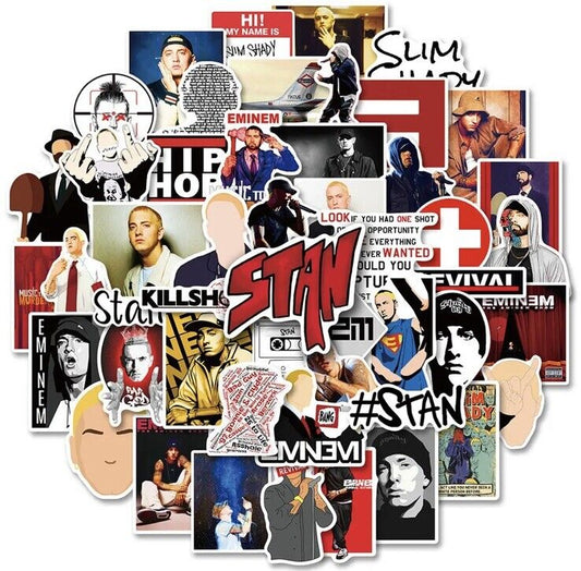 50pcs HD Printed Waterproof EMINEM Vinyl Stickers Laptop Phone Water Bottle 61 - SOScollectible