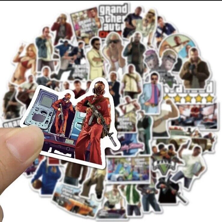 50x GTA 5 Stickers Music Laptop Case Skateboard UK Trevor Michael 2 Bomb - SOScollectible