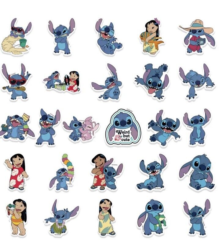 51x Lilo and Stitch Stickers Decal Gift Notebook Scrapbooking Bottles Skate 🇬🇧 - SOScollectible