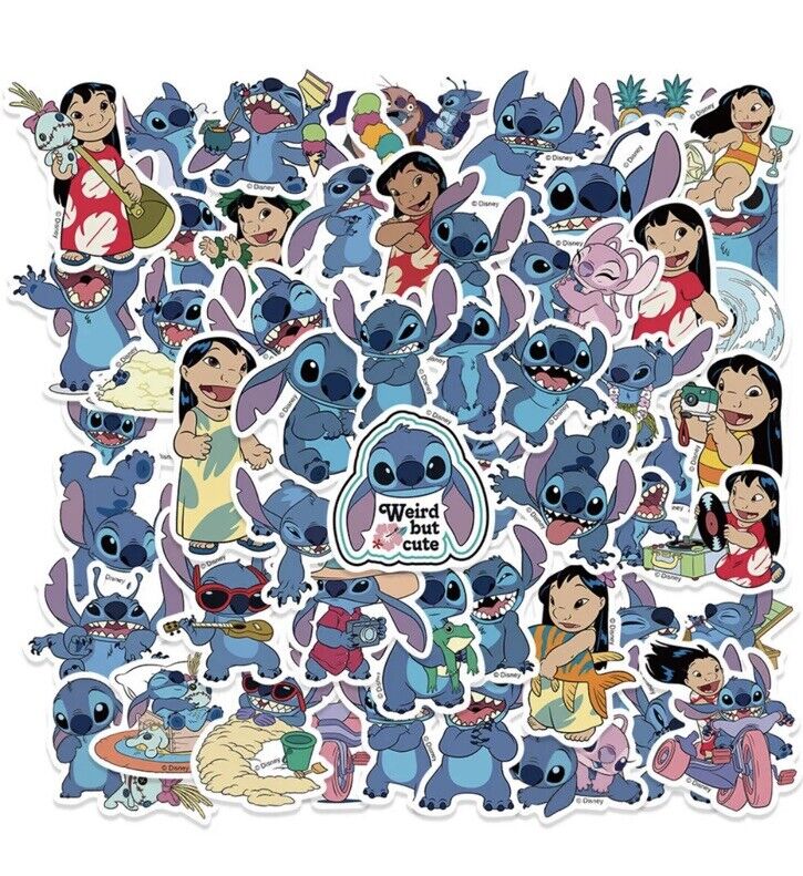 51x Lilo and Stitch Stickers Decal Gift Notebook Scrapbooking Bottles Skate 🇬🇧 - SOScollectible