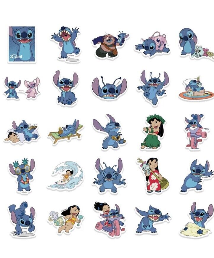 51x Lilo and Stitch Stickers Decal Gift Notebook Scrapbooking Bottles Skate 🇬🇧 - SOScollectible