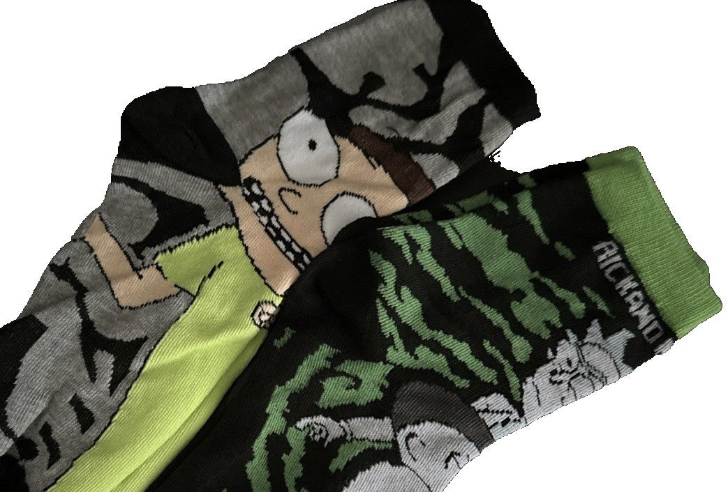 2 Pairs Rick And Morty Socks One Size 4-10 Eu 37-45 Great Gift Uk Stock New0