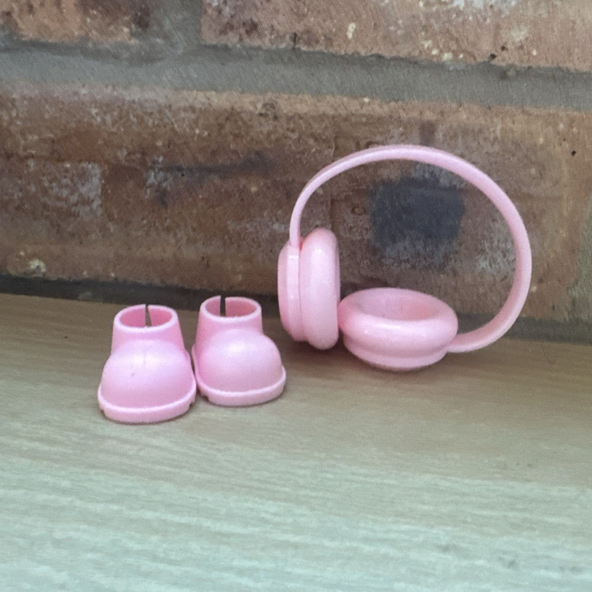 labubu sized Pink Headphones And Shoe Set Series Figure Collect Monsters Gif1