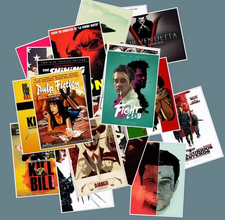 25x Cult Movie Poster Sticker Pack Classic Movies Stickers Scrapbook Gift1