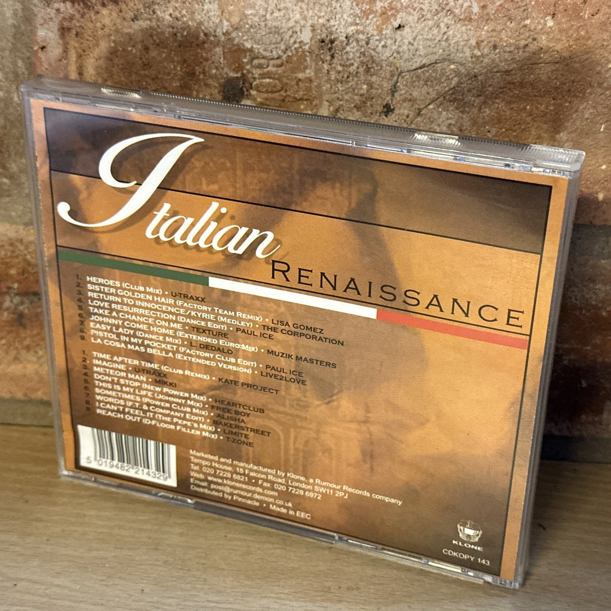Various - Italian Renaissance (CD 2002) Euro Dance Trance Mint Cd1
