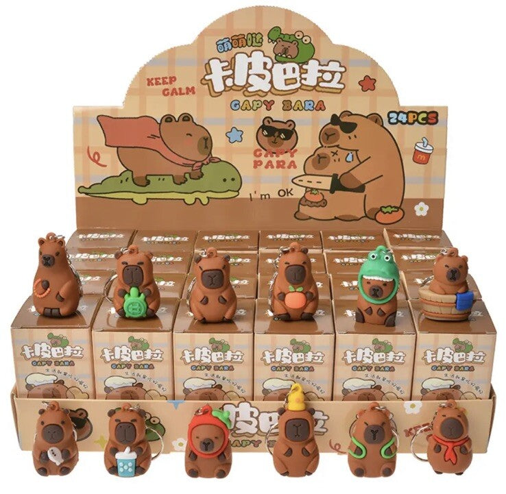 popmart Kawaii Capybara Go Blind Box Car Key Ring New Keychain 2