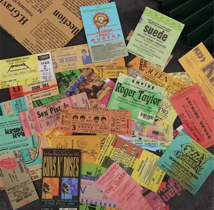 43 Retro Rock Tickets Tour Replica Souvenir Ticket Stubs Display Scrapbook3