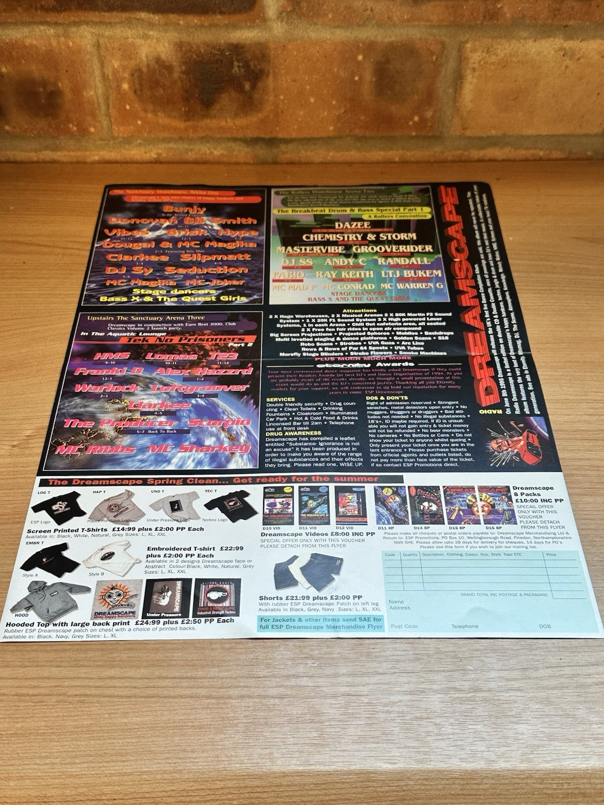 Dreamscape 19 May 95 @ The Sanctuary Milton Keynes A3 Rave Flyer Hype Sharkey1