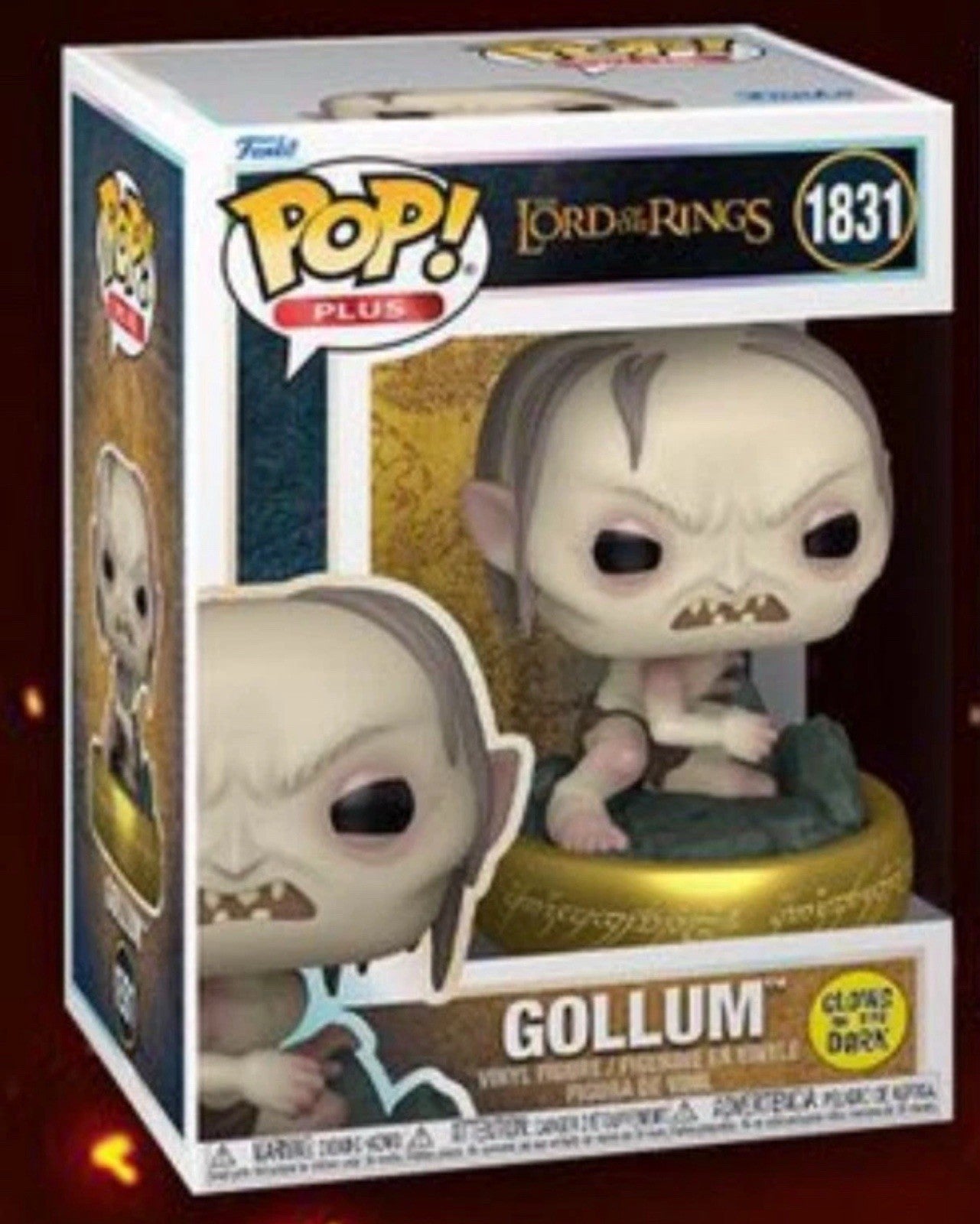 The Lord of The Rings Gollum GLOW #1831 Funko Pop! w/ Protector In Stk Mid Aug