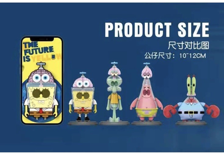 4x NEW SpongeBob Strange Flying Brain Blind Box Mystery Kawaii Action Figure1