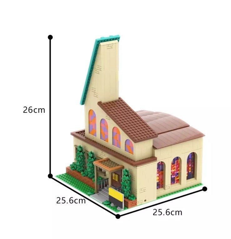 The Simpsons Springfield Church MOC - 1896 Pcs Building Blocks Set Gift In Stock