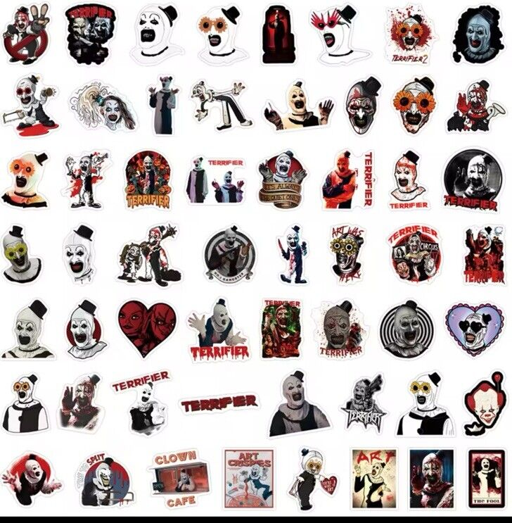 Terrifier 55x Art The Clown Sticker Decal Gifts Horror Movie Stickers Halloween