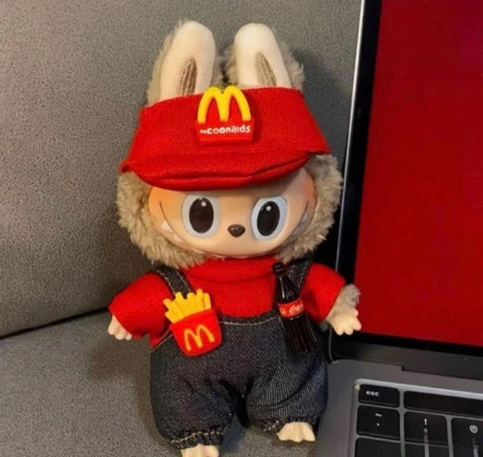 Labubu Clothing 3 Piece McDonald's Outfit Set for 17cm Labubu NO Dolls Gift0