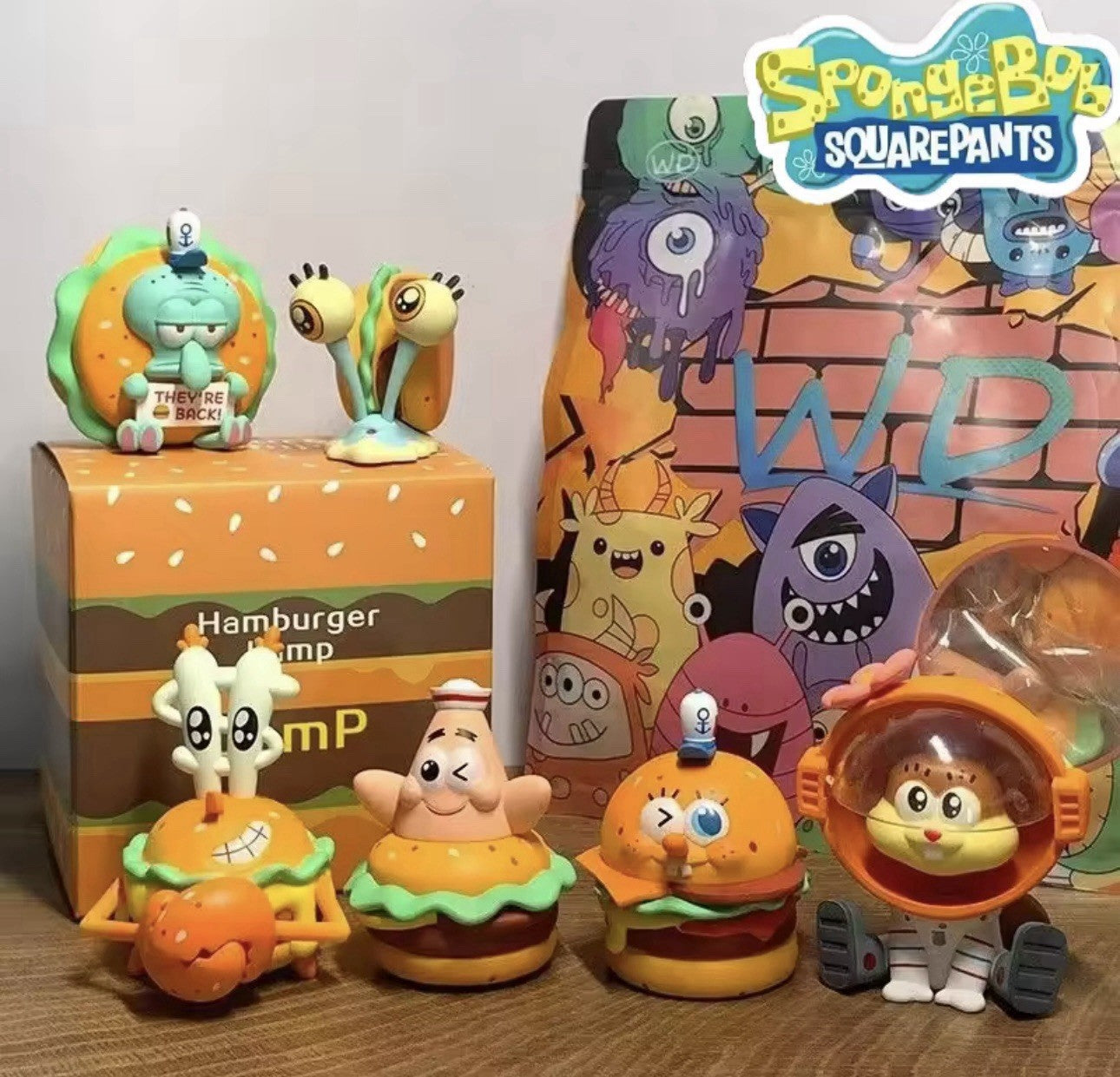Spongebob Squarepants McDonald’s Burger COMPLETE SET Of 6 Blind Box Figure