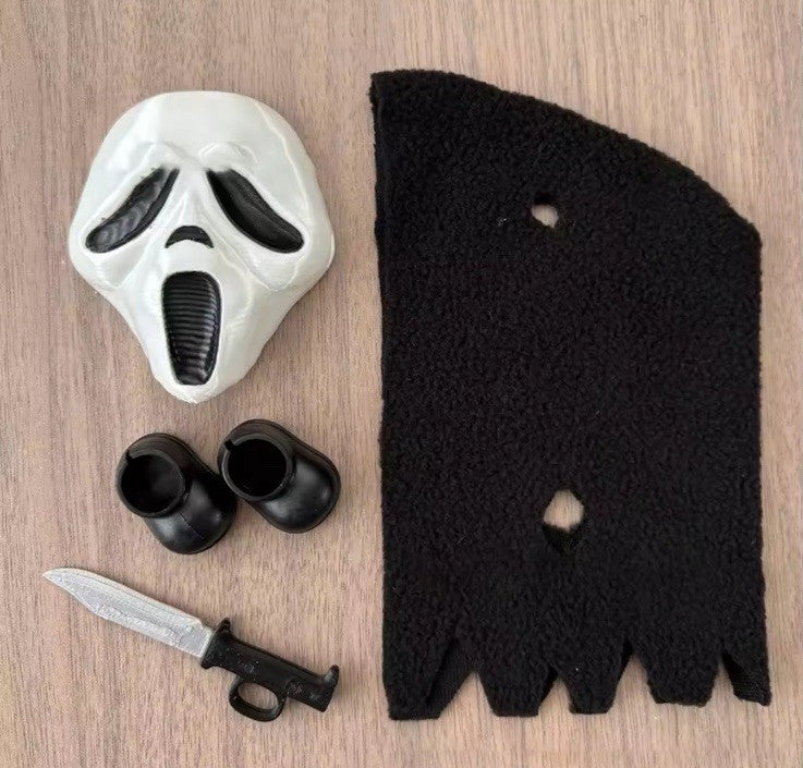 Ghost Face  LABUBU Horror Scream Doll Dress Up Costume Shoes Knife Mask NO DOLL0