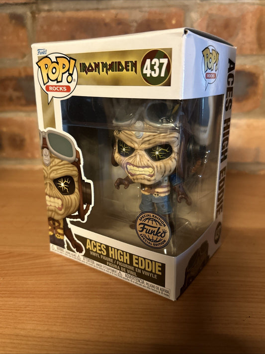 Funko Pop! Aces High Eddie 437 Shop Exclusive Iron Maiden Metal Rocks In Stock