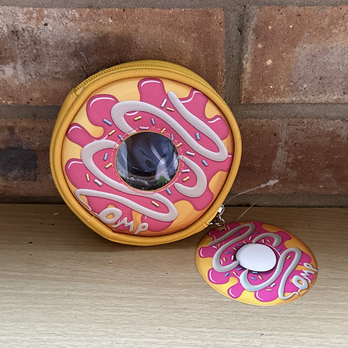 Simpsons Style Doughnut Donut Bread Coin Purse New Style Pink Topping0