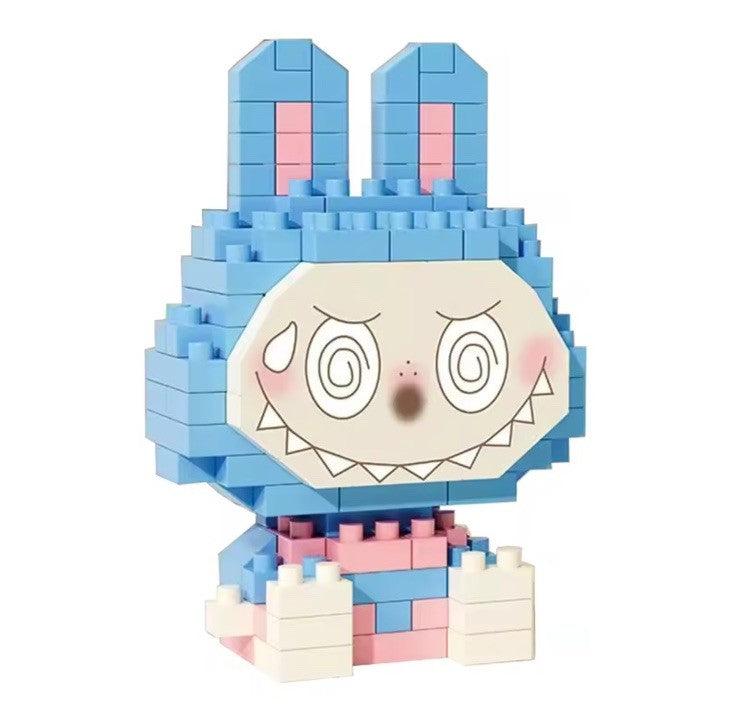 Labubu Monsters Pink Doll 3D Puzzle Micro Connection Building Blocks DIY0
