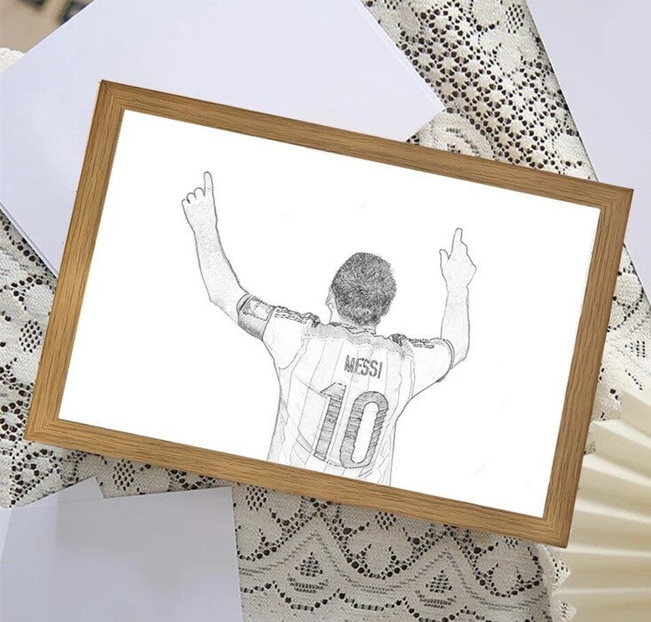 Messi argentina FIFA World Cup Light Up Picture Frame LED soccer Night Light2