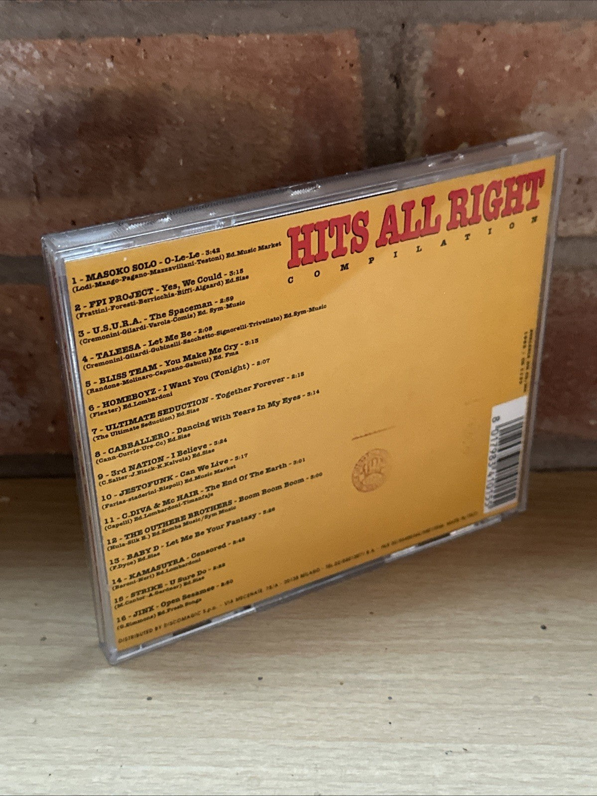 CD Hits all right U.S.U.R.A. FPI PROJECT BLISS TEAM CABBALLERO 90’s Dance Mix1