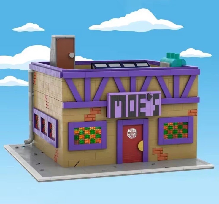MOC The Simpsons Moe's Tavern Building Blocks 1736PCS Architecture Kit In Stock