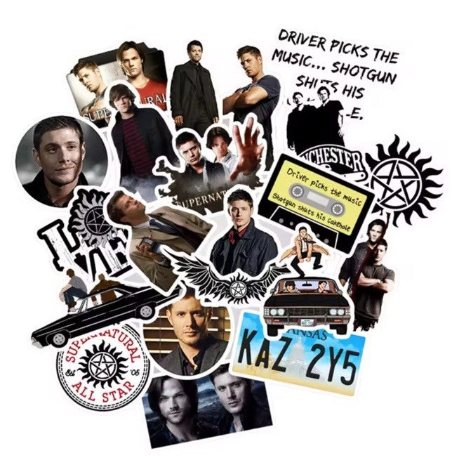 50 Supernatural TV Stickers - Scrapbook, Laptop, iPad, Consoles, Books, Cases1