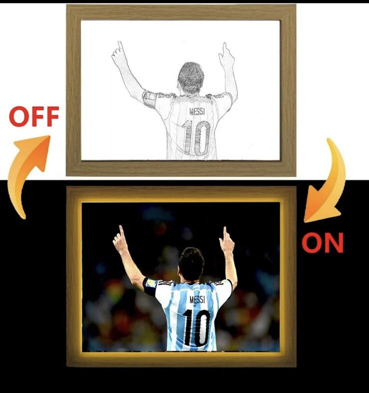 Messi argentina FIFA World Cup Light Up Picture Frame LED soccer Night Light1
