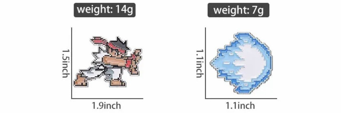 Retro Ryu Street Fighter Pin Badges Pixel 2 Piece  Collect All 3 Gaming gift bag1