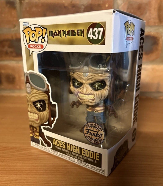 Funko Pop! Aces High Eddie 437 Shop Exclusive Iron Maiden Metal Rocks In Stock