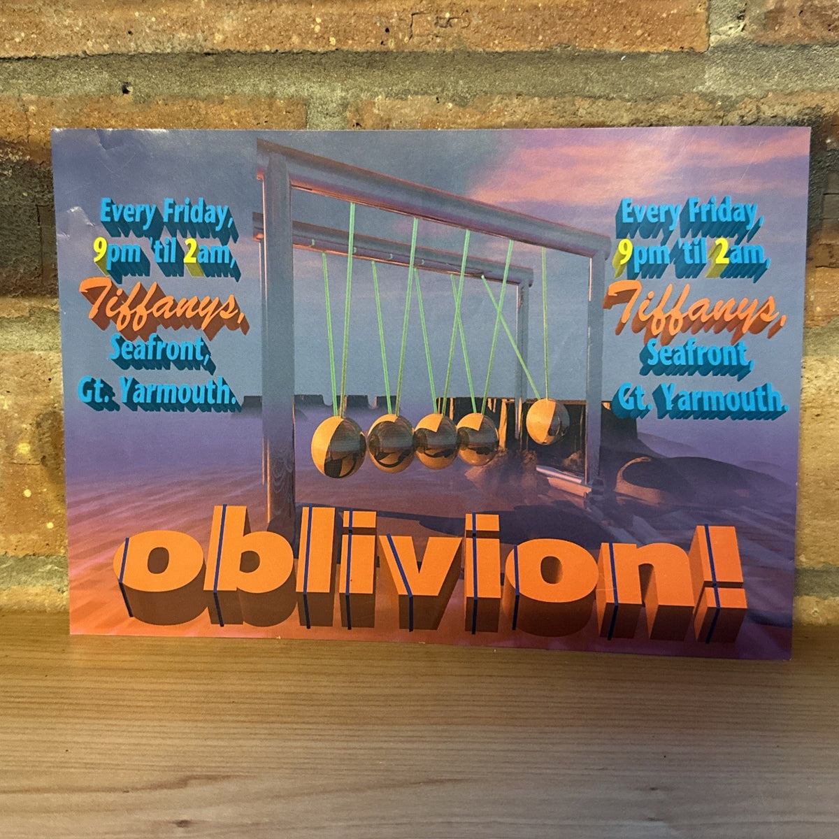 Rave Flyer Oblivion @ Tiffany’s Gt Yarmouth Summer Of Love 1995 Line Ups0