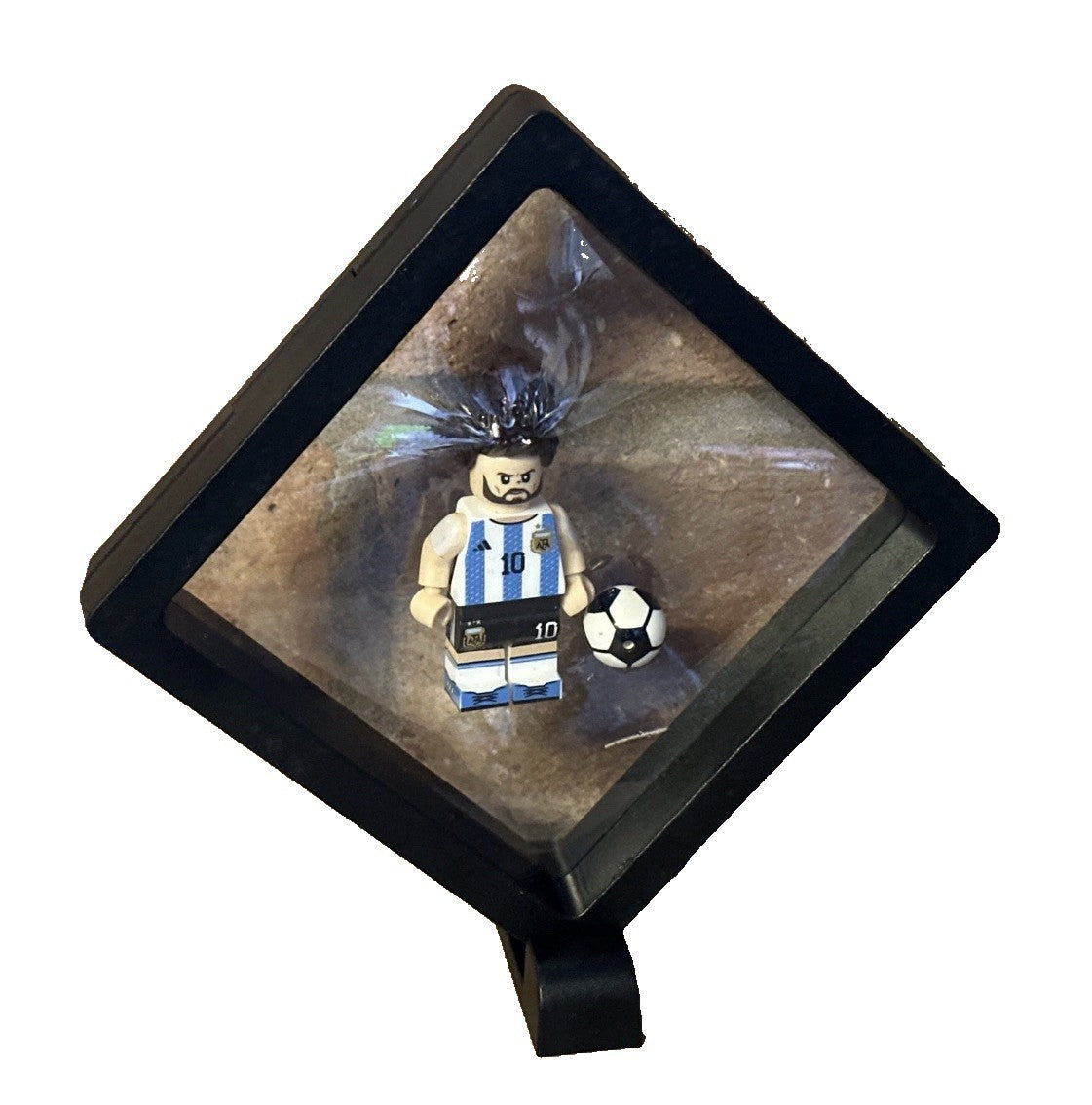 Lionel Messi Custom Brick Figure Display Case World Cup Football Mini Figure0