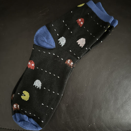 Funky Happy Designer Cotton Mens socks Pac-Man Ghosts - UK Stock Med 37-450