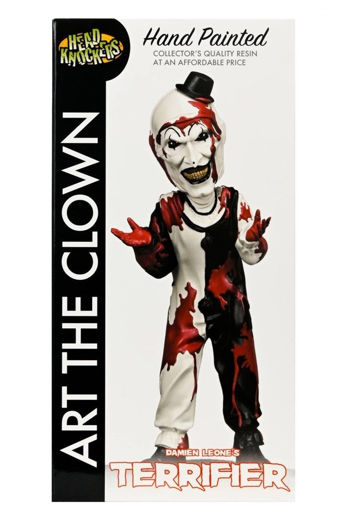 NECA Terrifier Art The Clown Head Knocker Hand Painted Bobblehead Horror In Stk