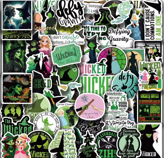 50x Wicked Wizard of Oz Stickers Musical Elephaba Glinda Scrapbooks Laptop