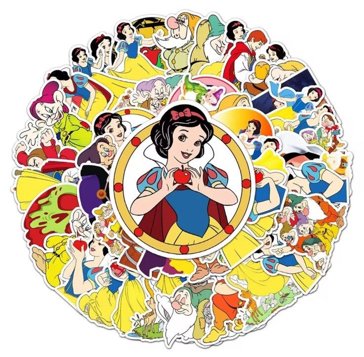 Snow White and The Seven Dwarfs Themed Set of 50 Stickers Disney Gift0