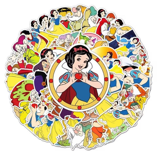 Snow White and The Seven Dwarfs Themed Set of 50 Stickers Disney Gift0