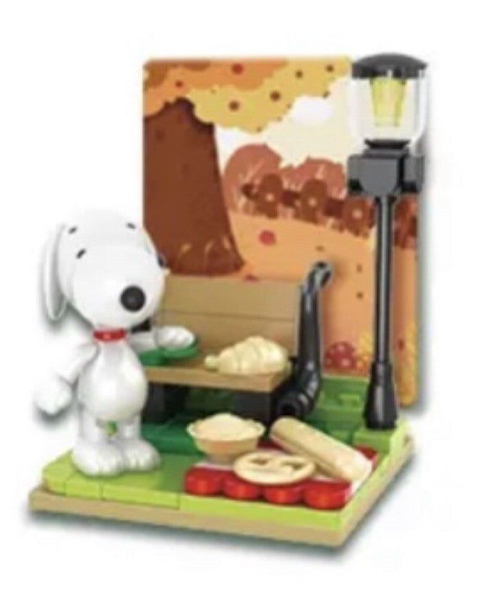 PEANUTS Snoopy Block Brick ‘ Picnic Bench ‘ Mini Figure Blind Box Bricks0