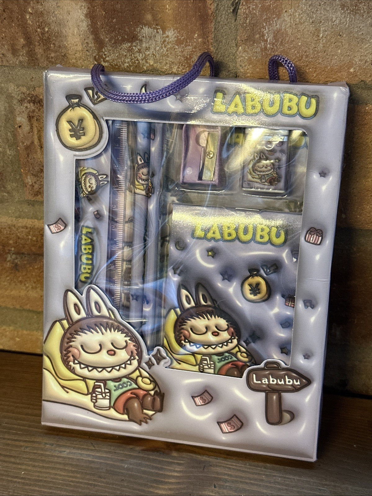 Labubu Purple Xmas Back To School Pencil Case  Stationary Gift Set & boxed Pen2
