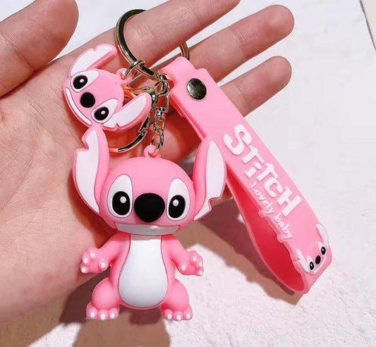Cute Pink Stitch Keyring Keychain Movie Pendant Bag Charm Small Gift