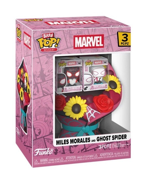 Bitty Pop! Bouquet Miles Morales & Ghost Spider  Valentine In Stock Now0