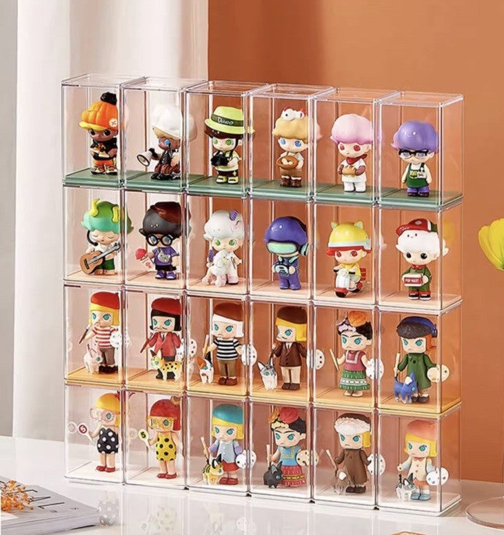 Set Of 6 Storage Box Cartoon Doll Popmart Blind Box Display Case Dust Miniso1