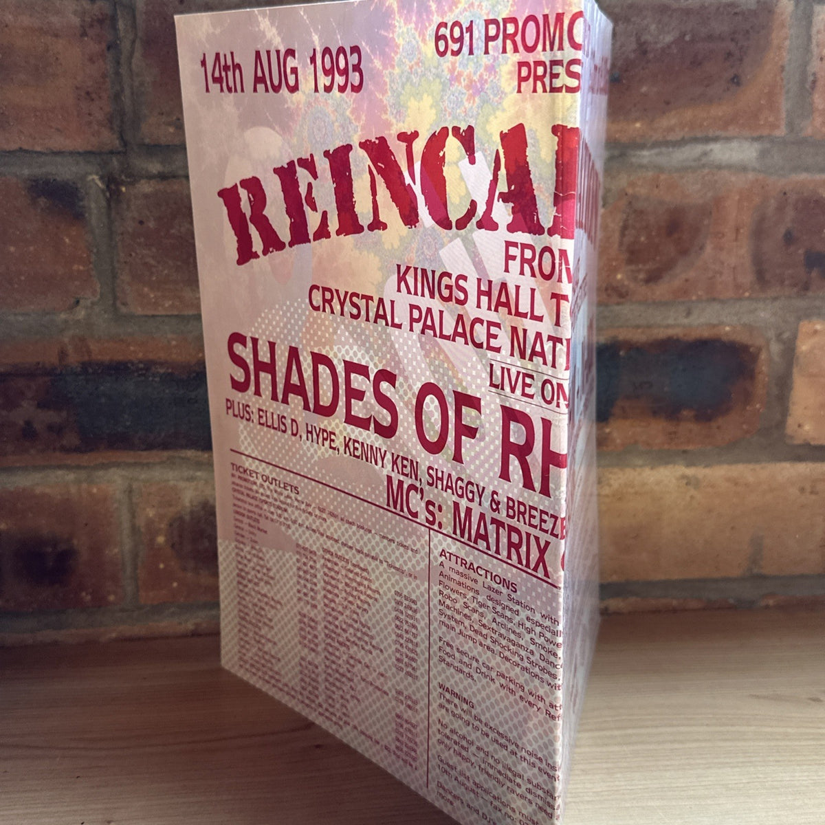 Rave Flyer Reincarnation 14th Aug 1993 Crystal Palace London 691 Promotions1